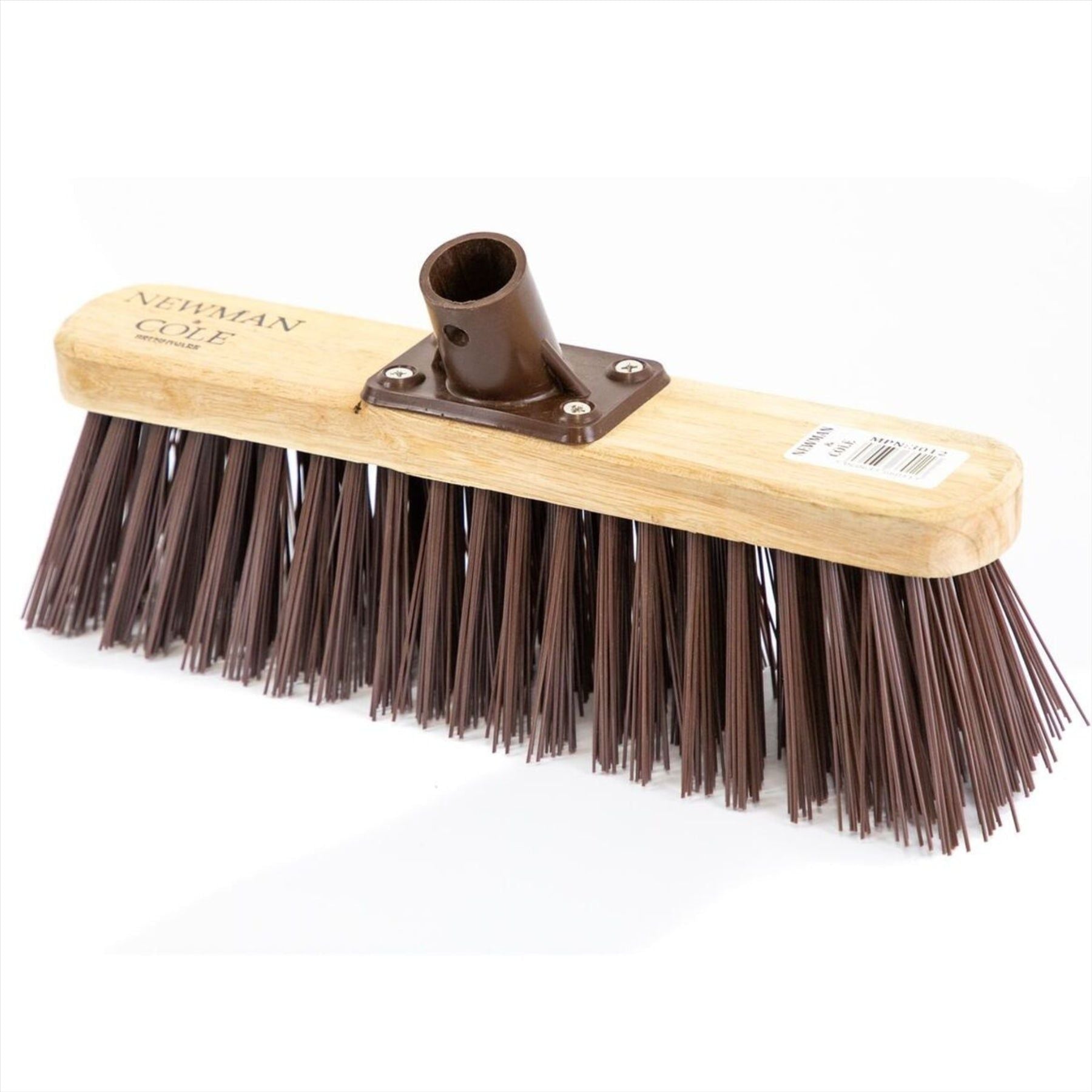12" Newman & Cole Stiff PVC Broom with Wooden Handle