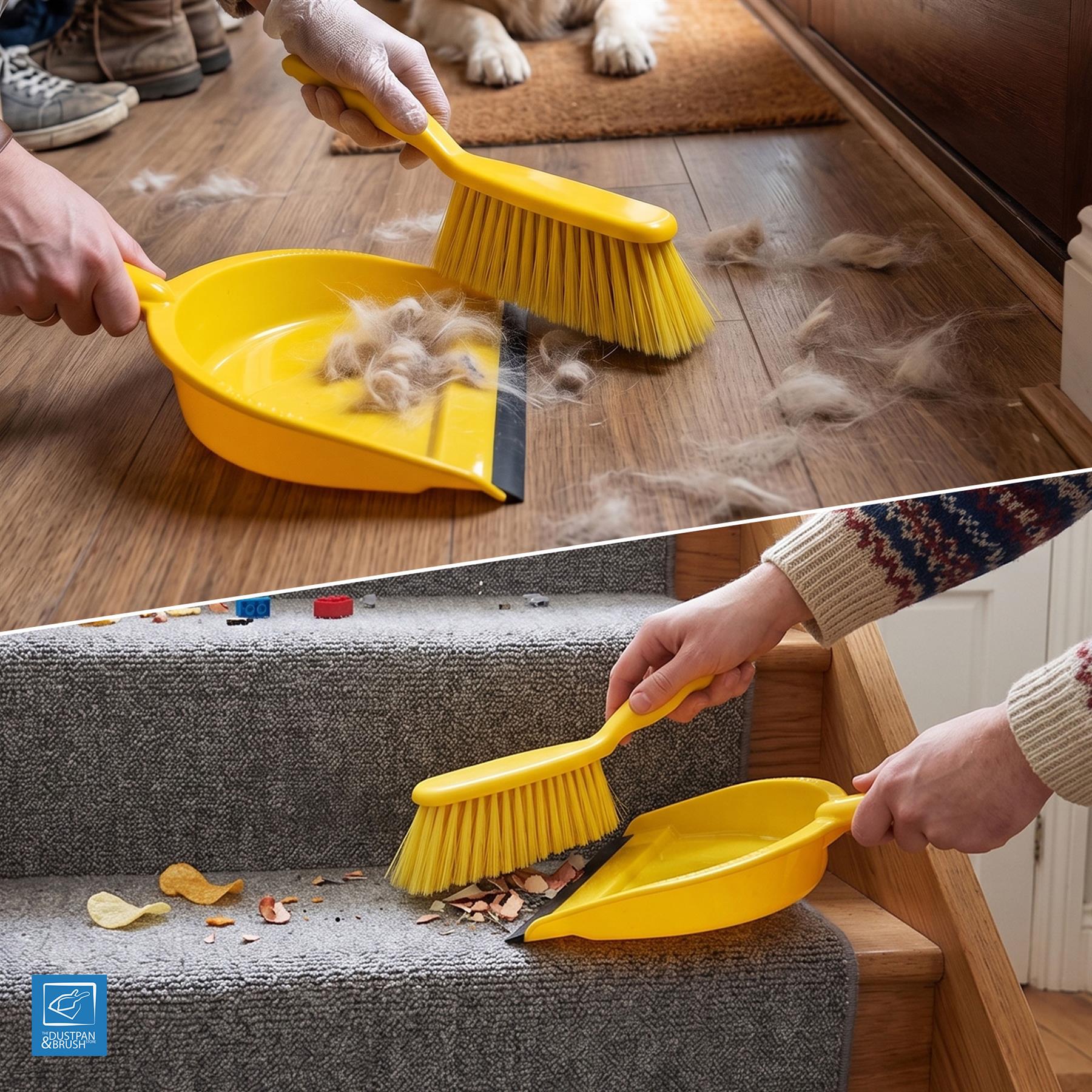 Yellow Colour Coded Dustpan and Brush Set