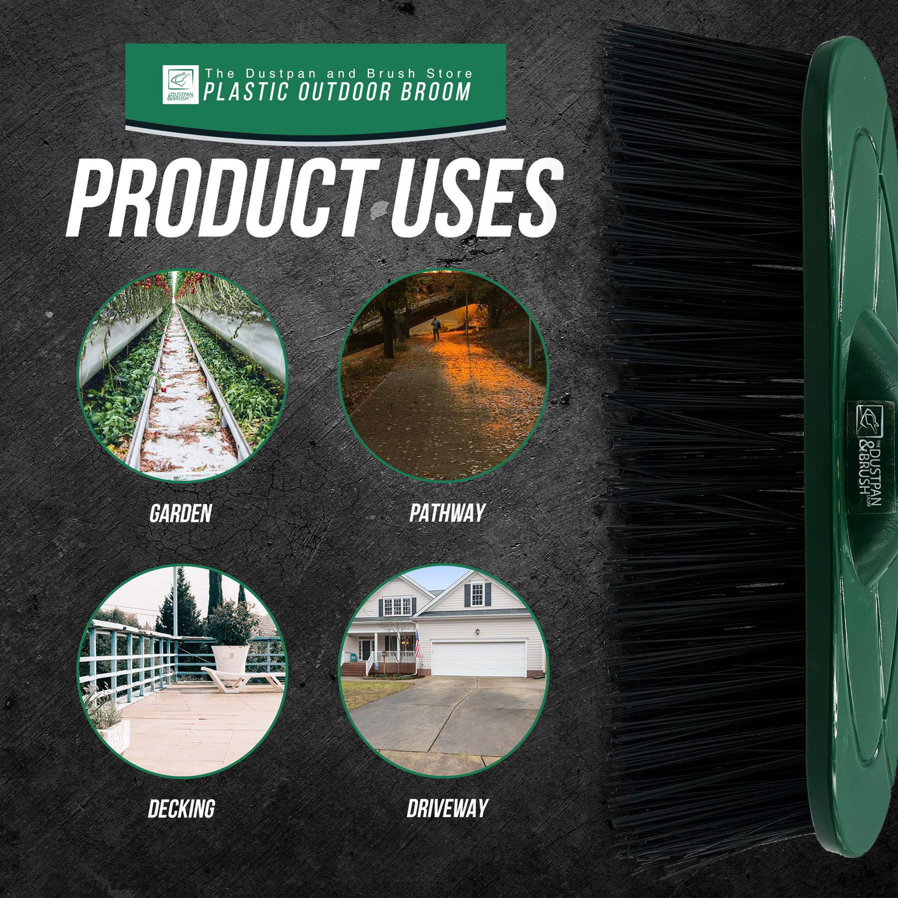 10" Outdoor Broom and 4 Piece Handle