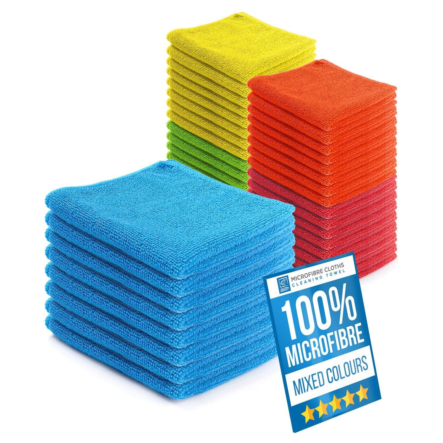 Pack of 40 Microfibre Cleaning Cloths (40x40cm)