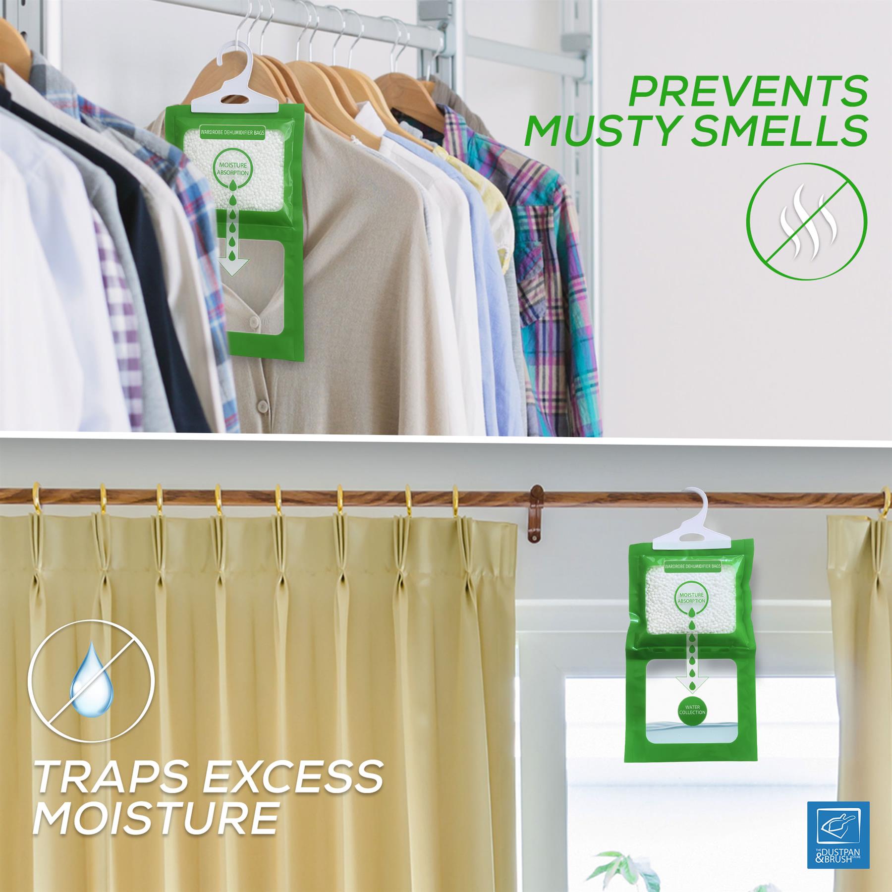 Wardrobe Moisture Trap - Pack of 10 | Hanging Dehumidifiers
