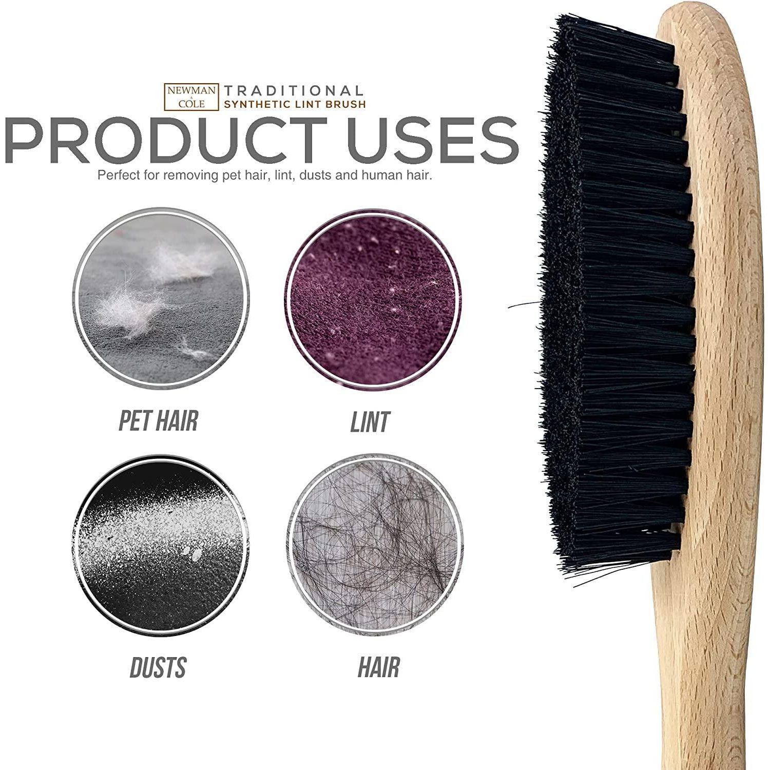Newman and Cole Wooden Clothes Brush | Garment & Lint Brush