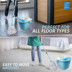 Duck Egg Mop and Bucket Set | Cotton Mop with Wringer