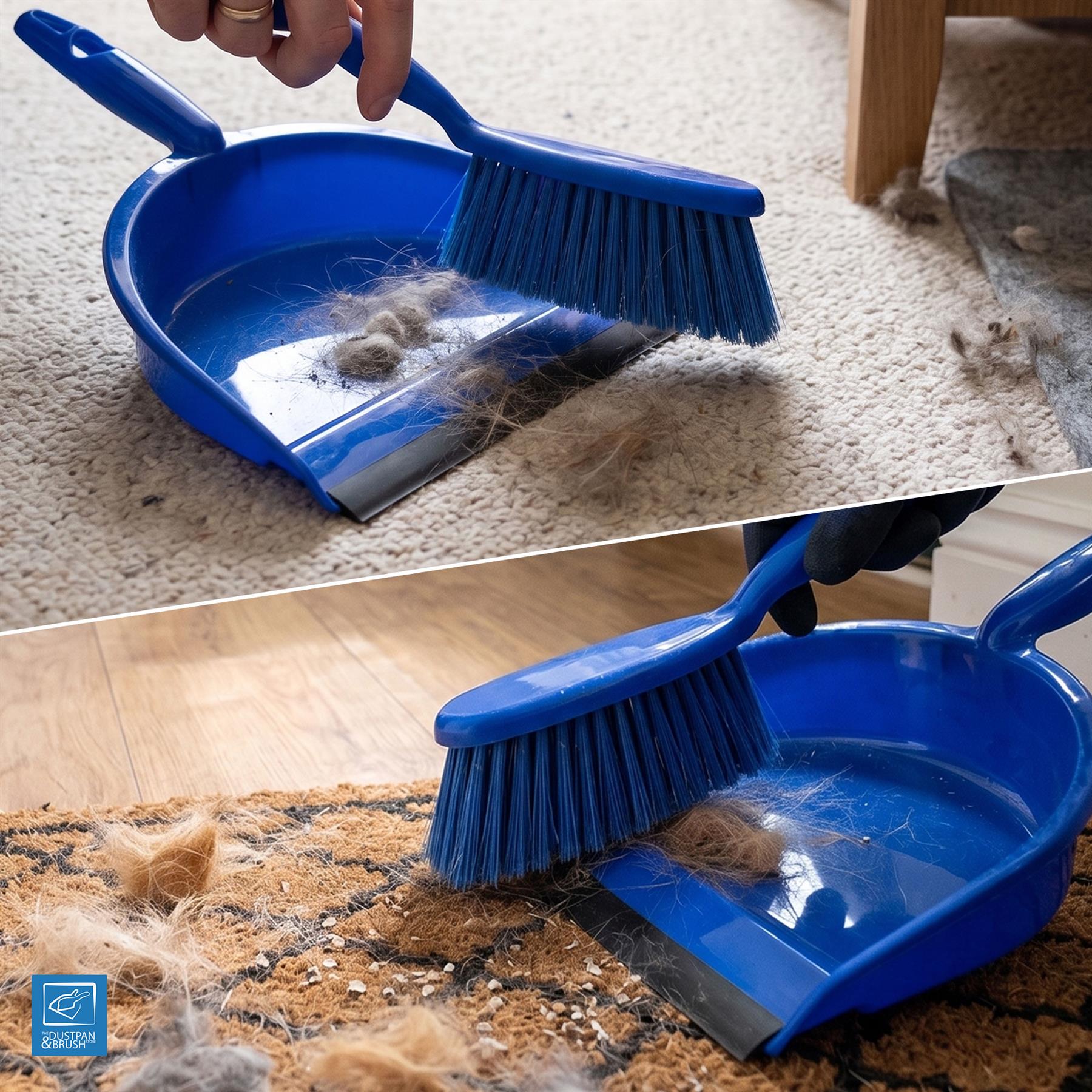 Blue Colour Coded Dustpan and Brush Set