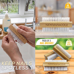 Newman and Cole Wooden Nail Brush - Pack of 3