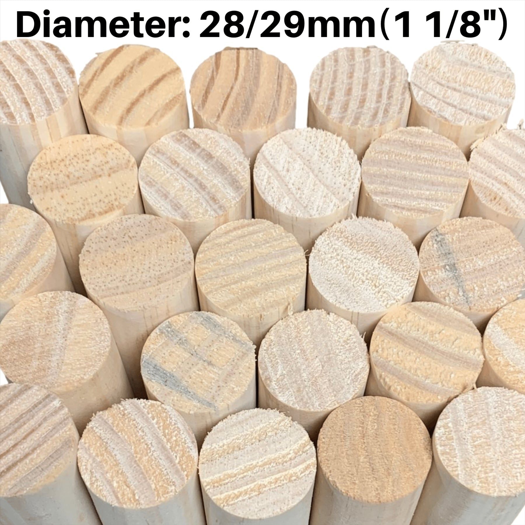 Pack of 25 Wooden Broom Handles 4ft (120cm) 1 1/8" (28-29mm)