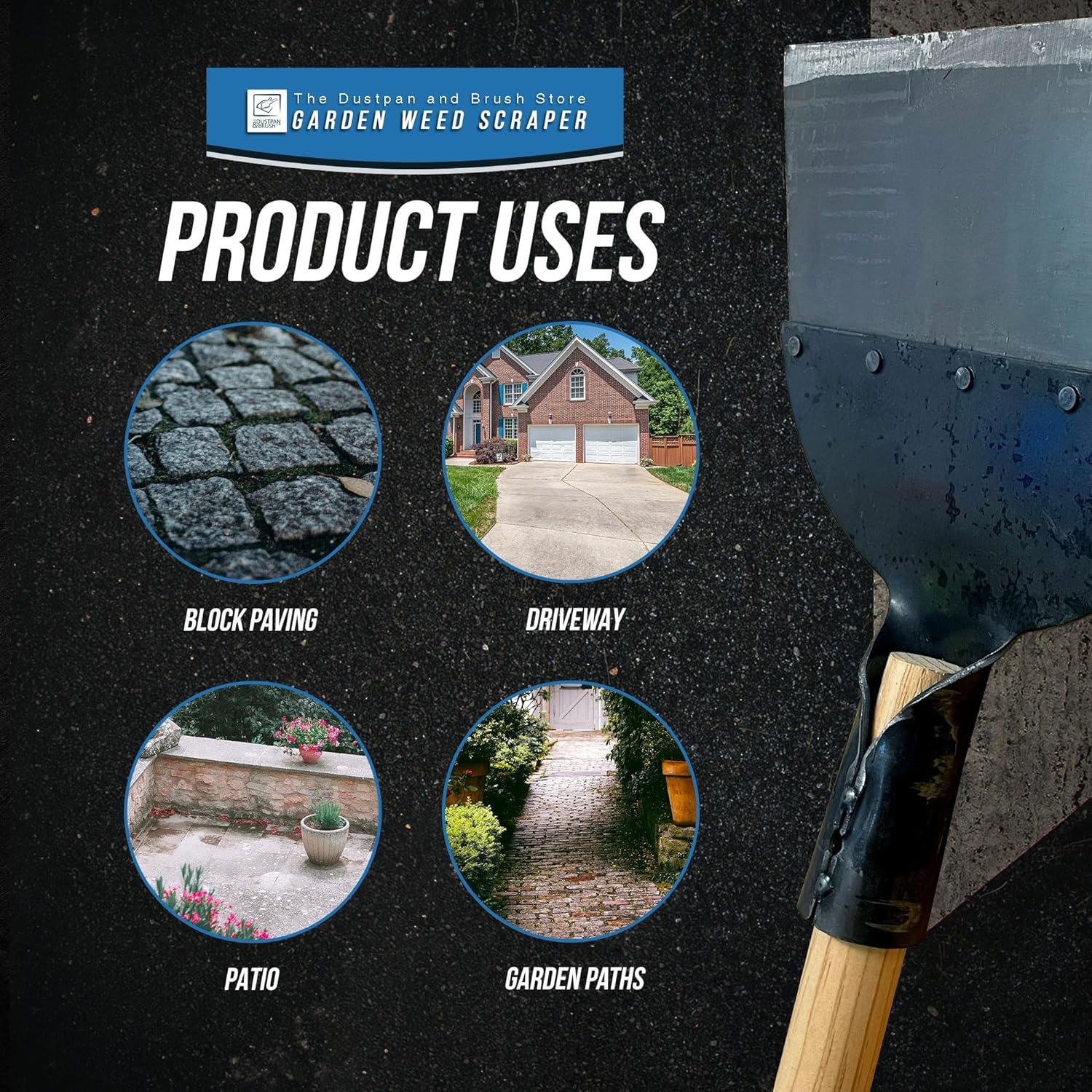 Garden Floor Scraper with Handle for Weeds, Moss & Patios