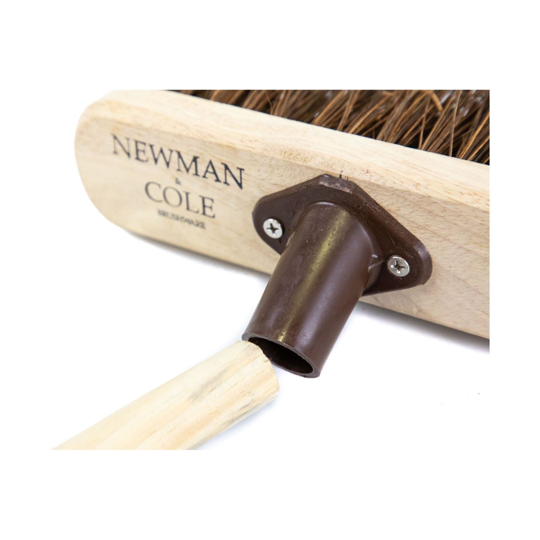 Newman and Cole 10" Natural Stiff Bassine Broom Head with Plastic Socket