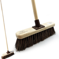 12" Newman & Cole Bassine Broom with Handle | Outdoor Yard Brush