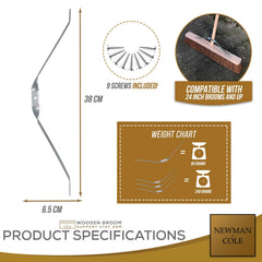 Newman & Cole Metal Broom Stays with Screws | Pack of 3