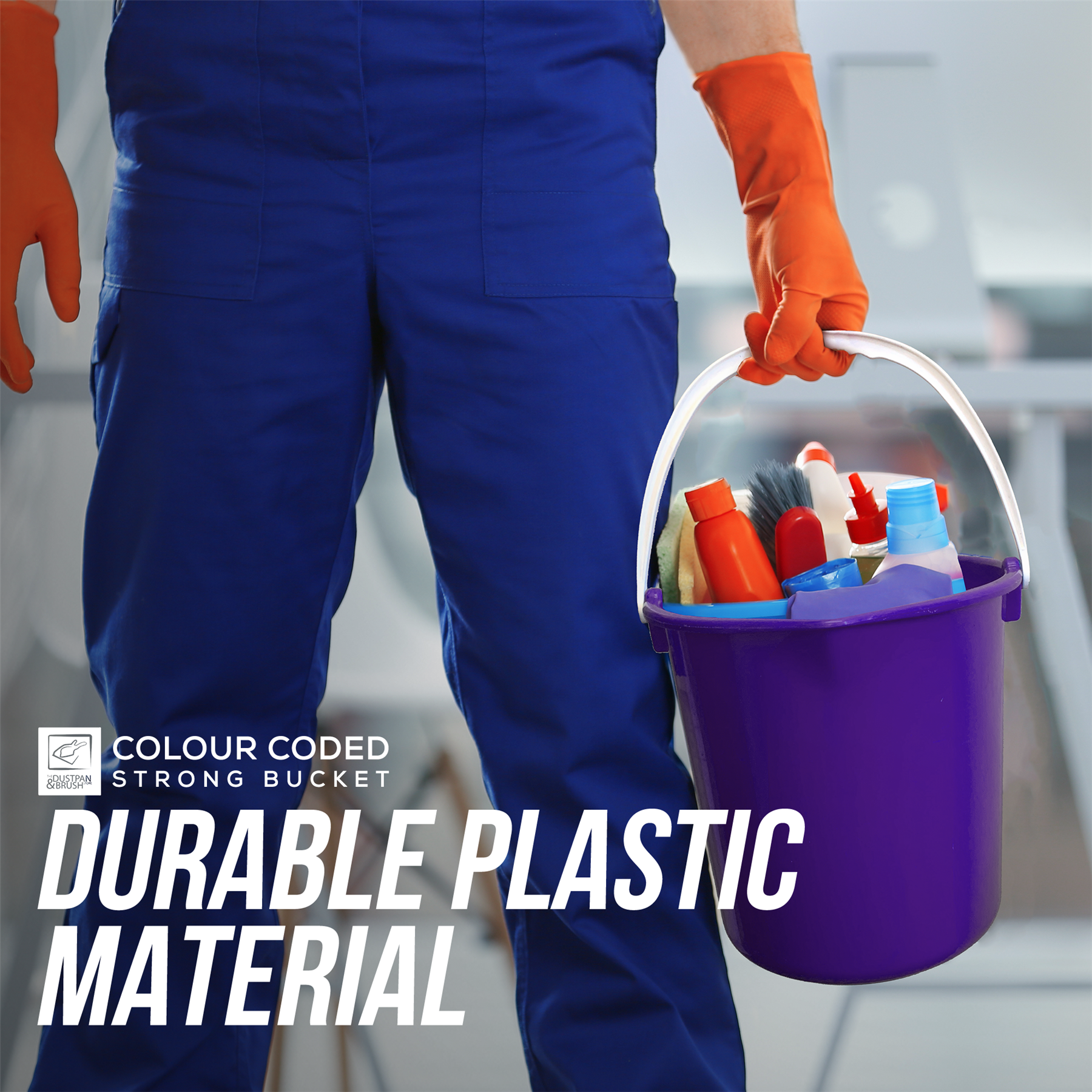 Purple 10L Colour Coded Cleaning Bucket with Spout