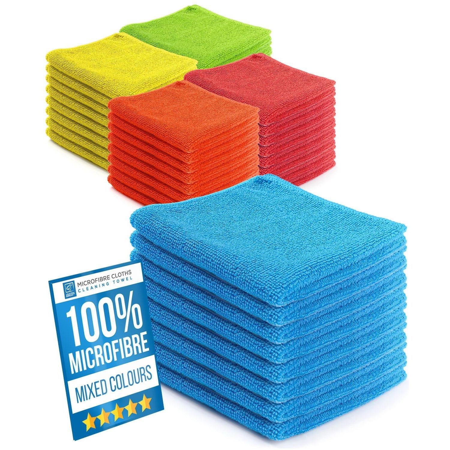 Pack of 40 Microfibre Cleaning Cloths (40x40cm)