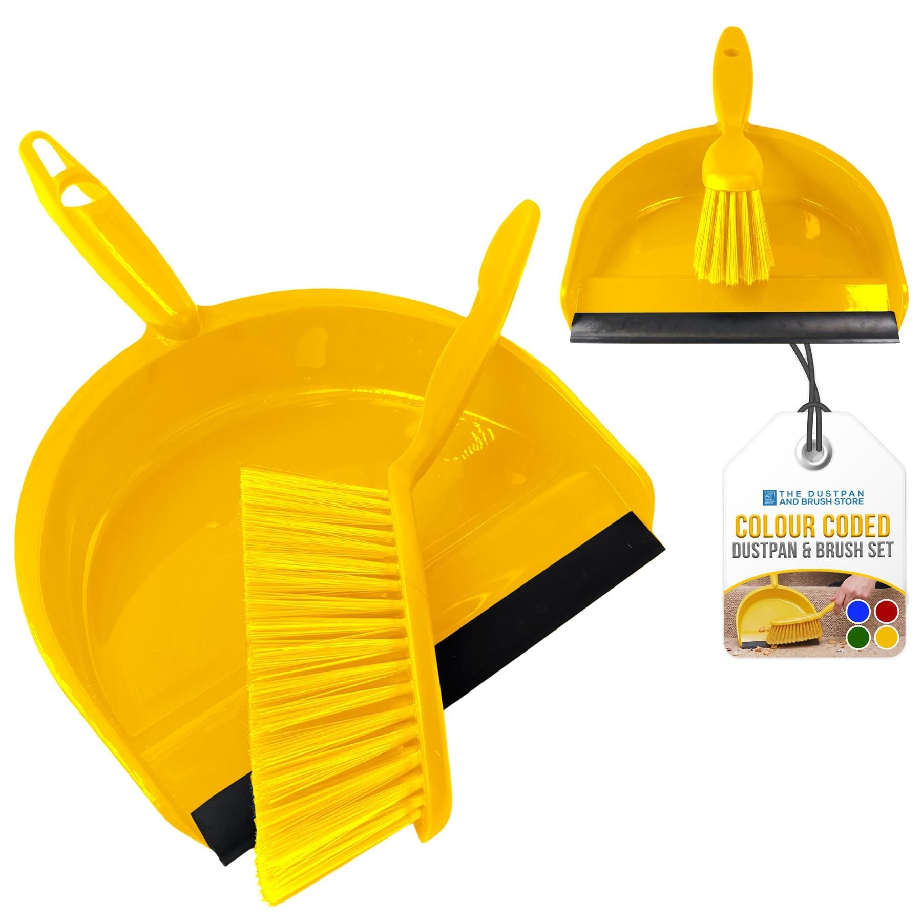 Yellow Colour Coded Dustpan and Brush Set