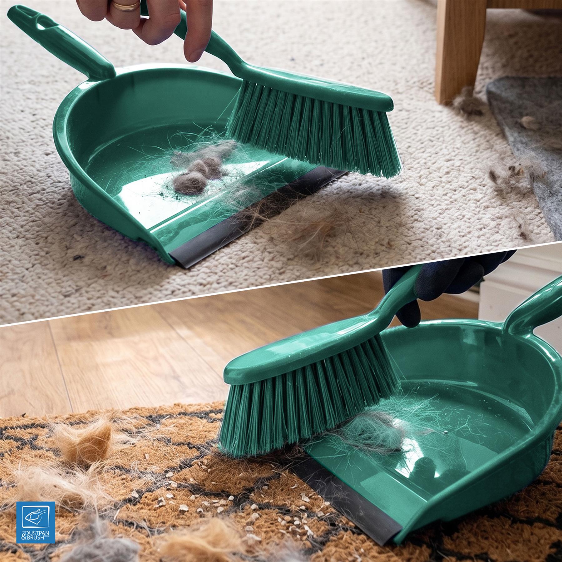 Colour Coded Green Dustpan Set