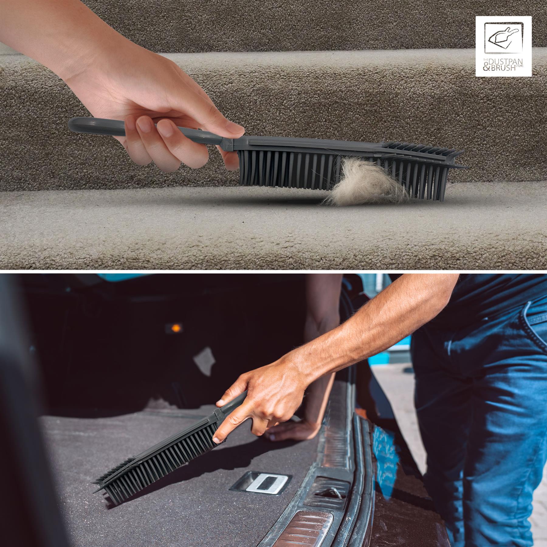 Grey Rubber Hand Brush for Pet Hair & Sofas