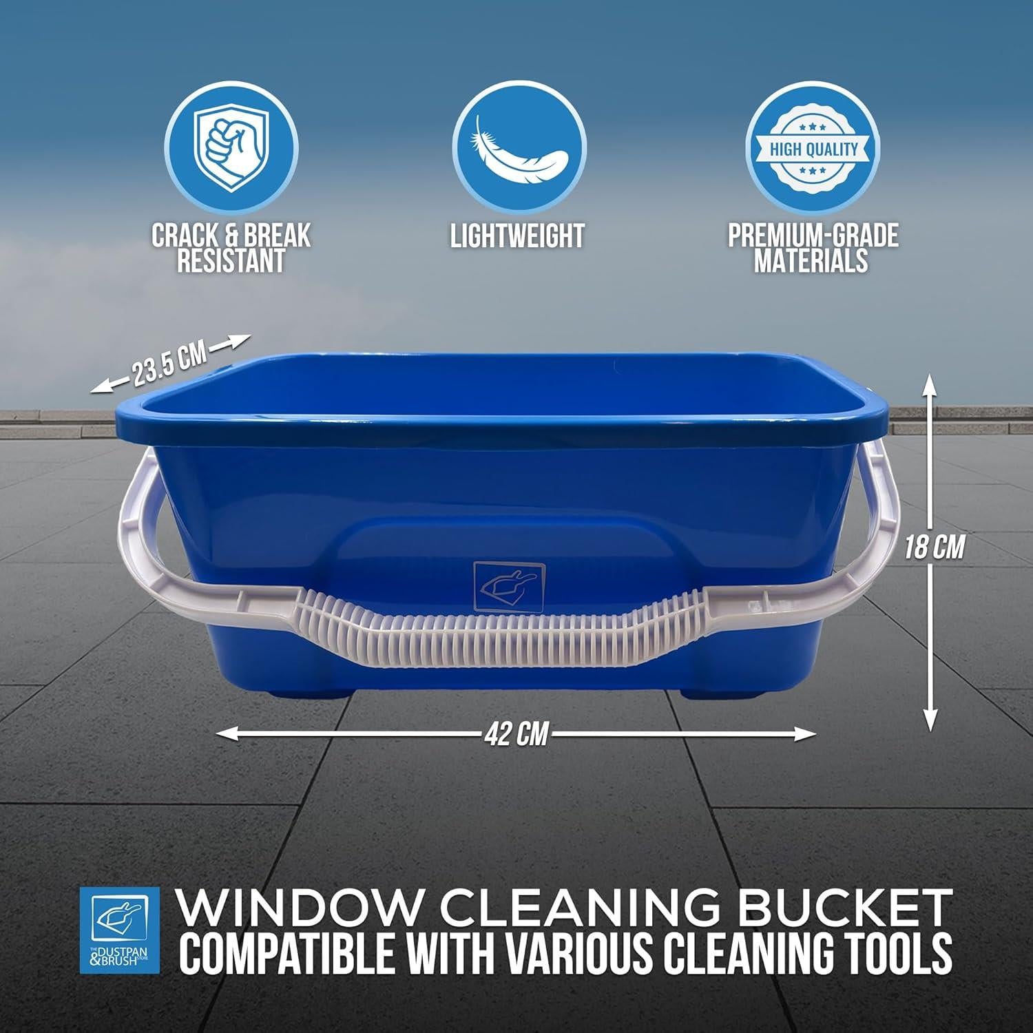 Blue Rectangle Window Cleaning Bucket 42cm – Squeegee Bucket