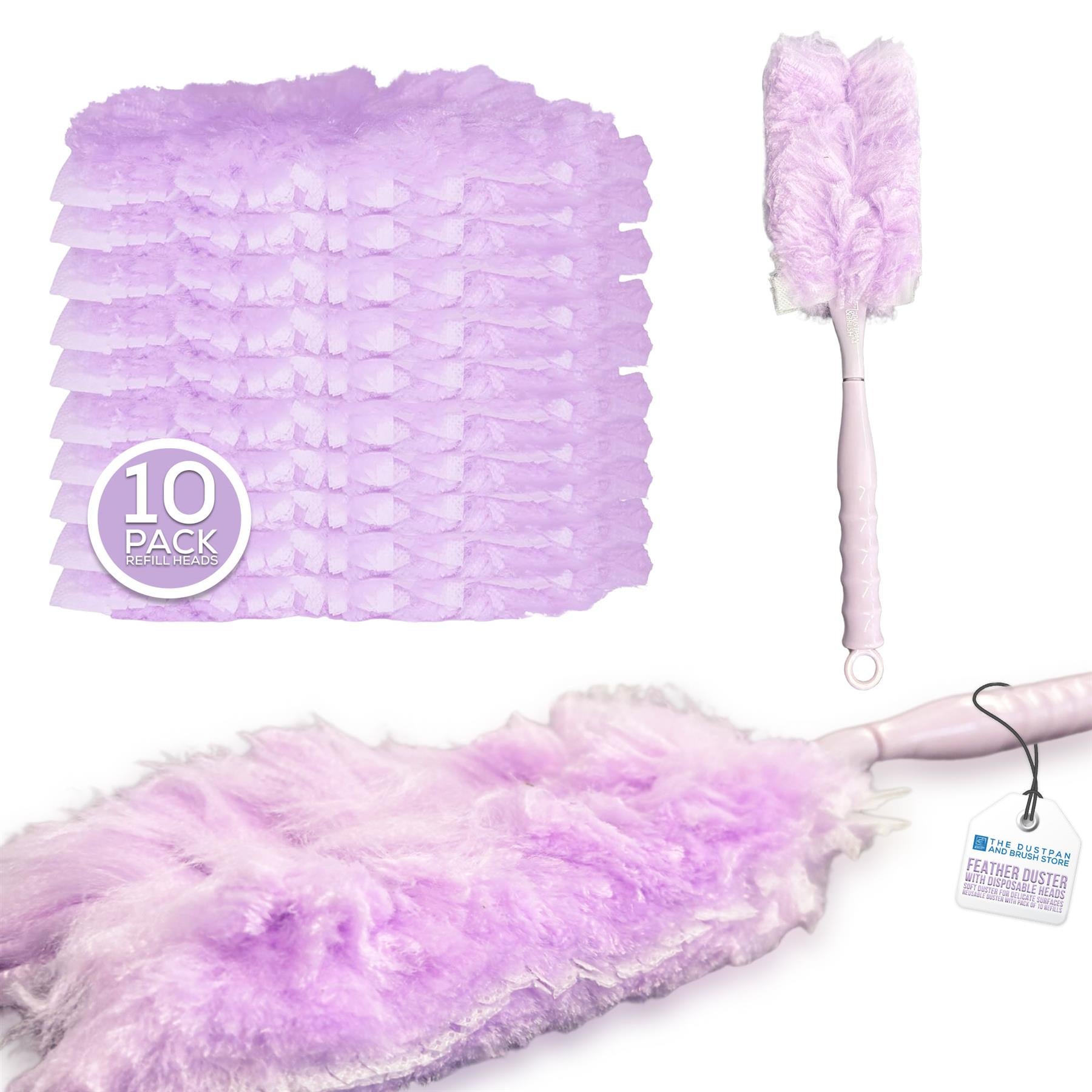 Fluffy Duster with 10 Refills | Disposable Dusting Heads