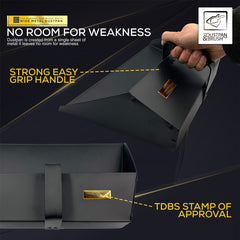 Strong Trade Heavy Duty Metal Dustpan 350mm – Thick Gauge Black