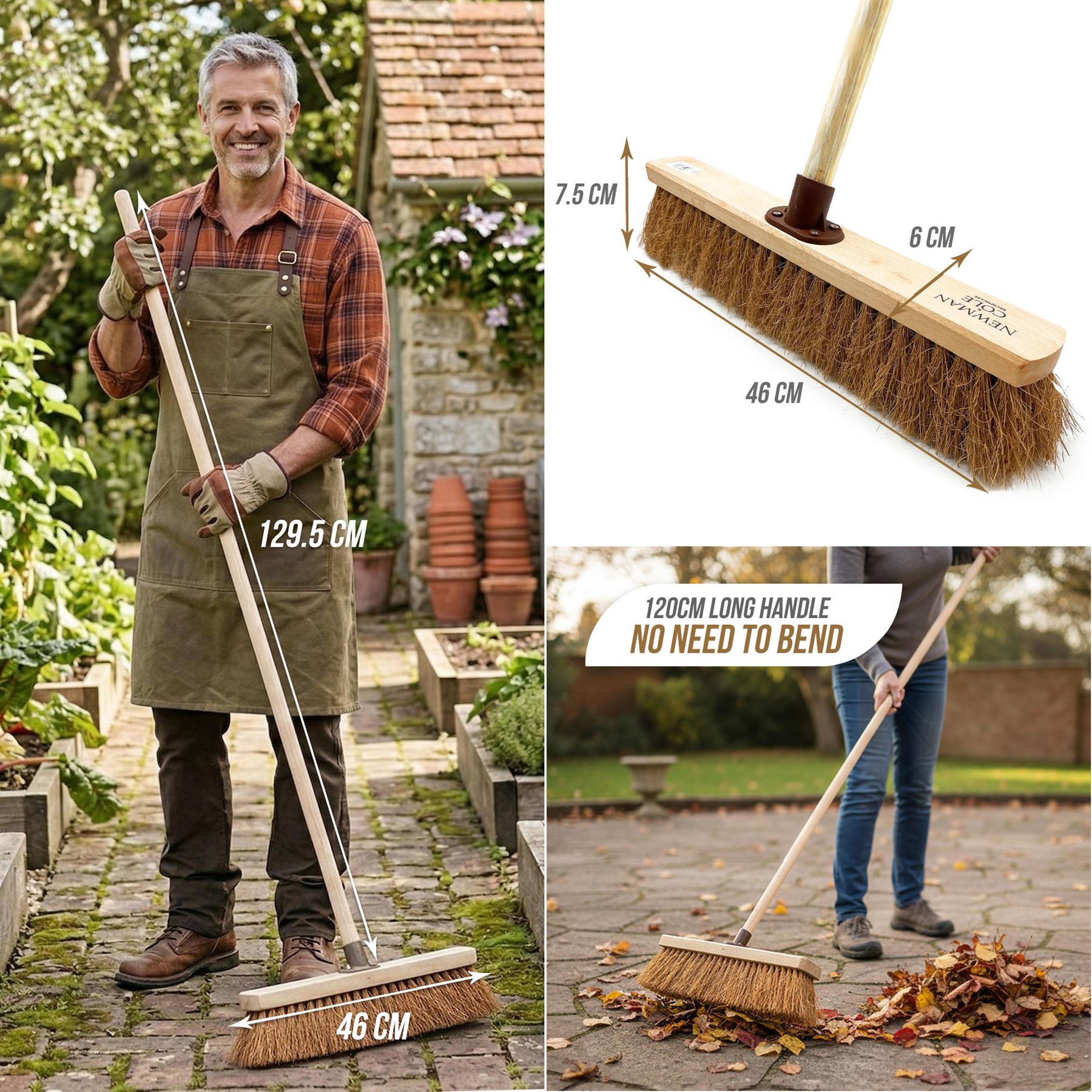 18" Newman & Cole Soft Coco Broom | Outdoor Decking Brush