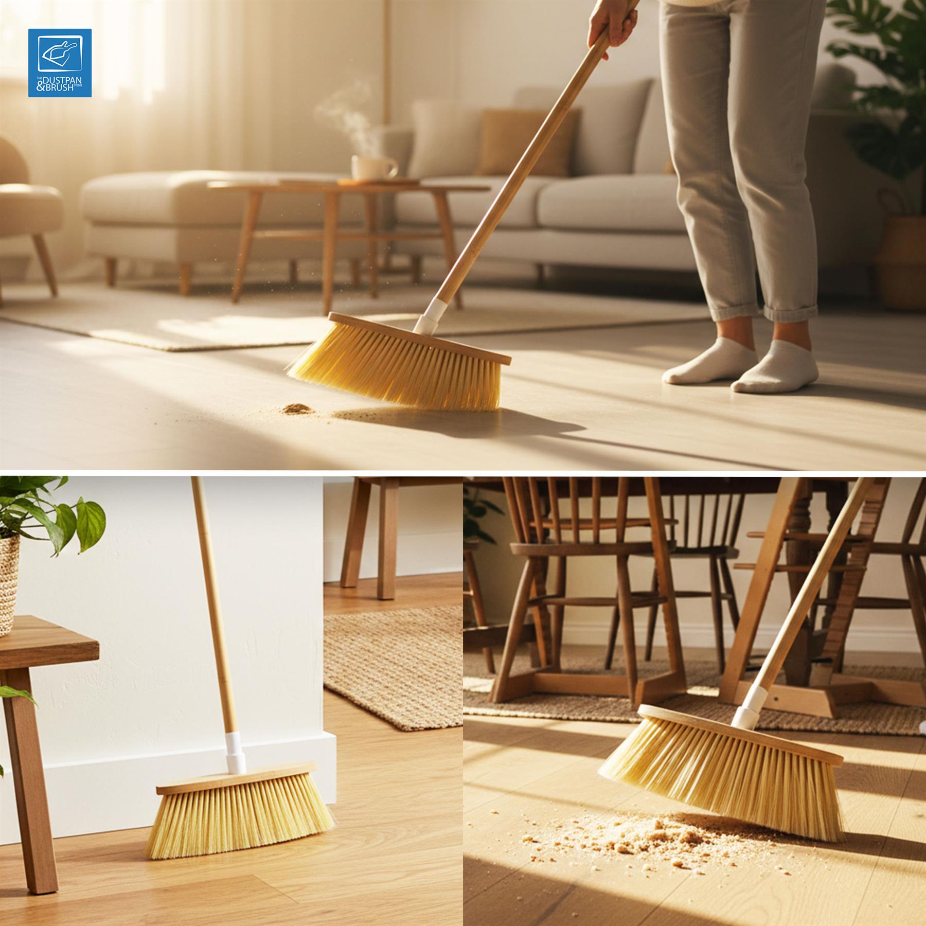 Bamboo Indoor Soft Broom for Hard Floors & Carpets