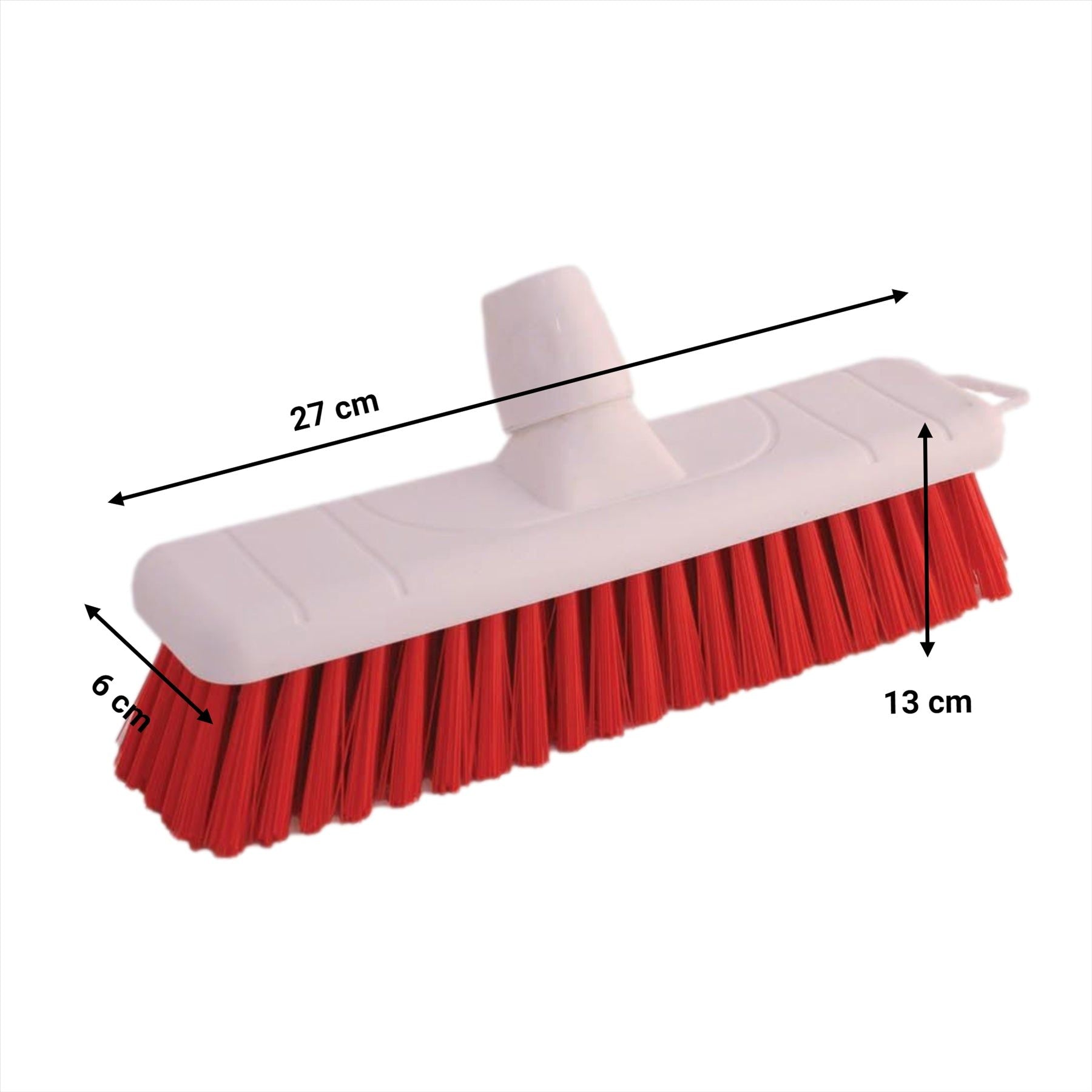 Red Colour Coded 12" Soft Broom & Handle