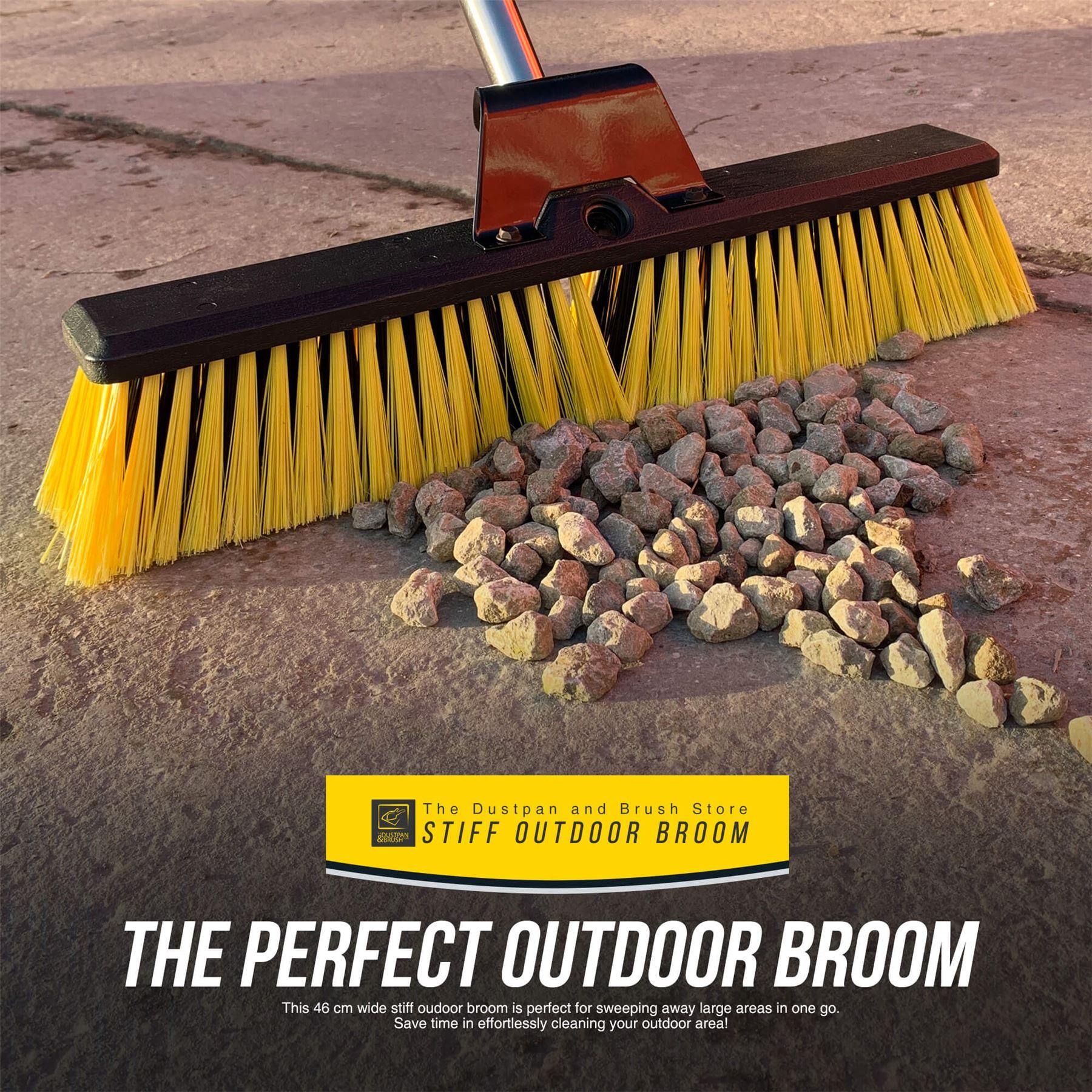 18 Inch Yard Broom with Multi Section Handle – Outdoor Sweeping Brush