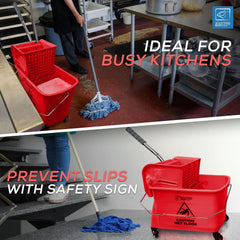 Kentucky Mop Bucket with Wringer & Wheels | 4 Colours