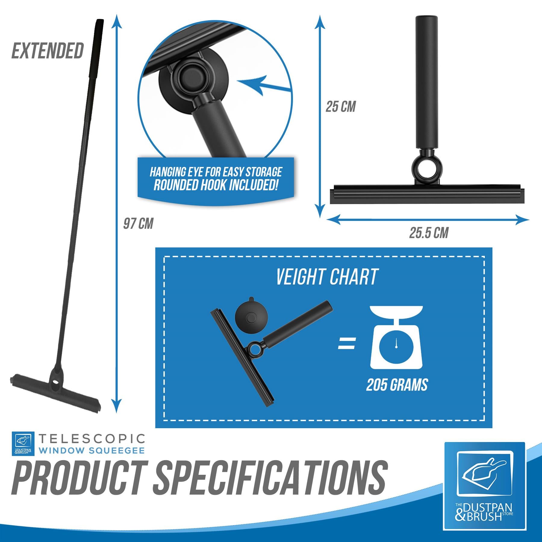 Squeegee with Telescopic Handle and Rotatable Head