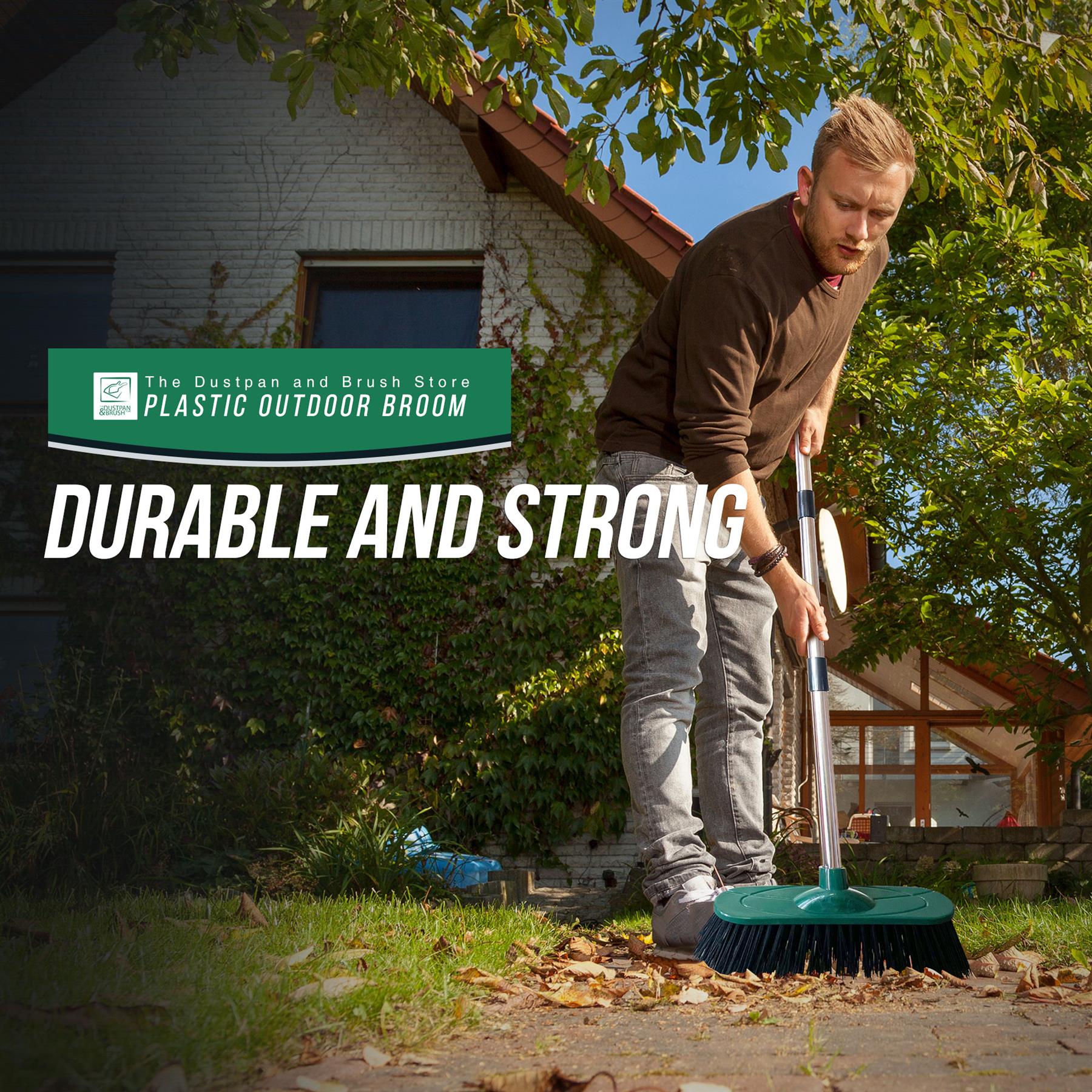 10" Outdoor Broom and 4 Piece Handle