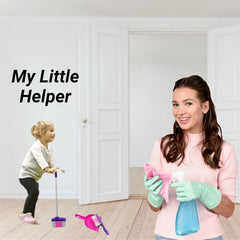 Childs Cleaning Set - Broom, Dustpan & Brush