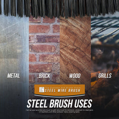 Wooden Wire Brush with Scraper | Single & Pack of 3