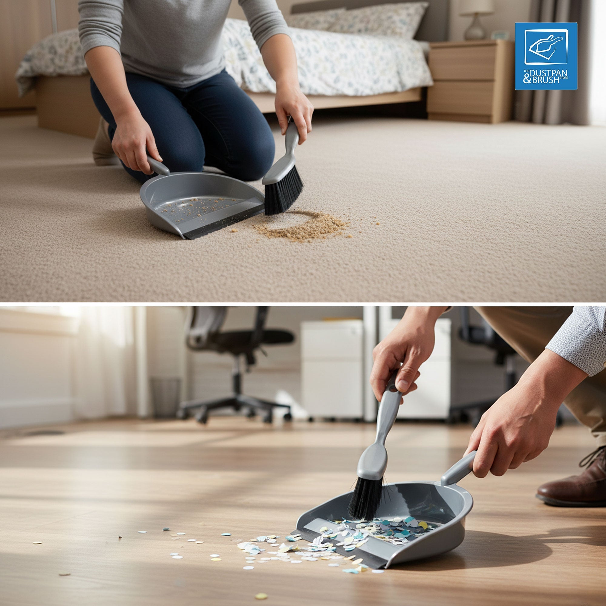 Plastic Dustpan and Soft Hand Brush