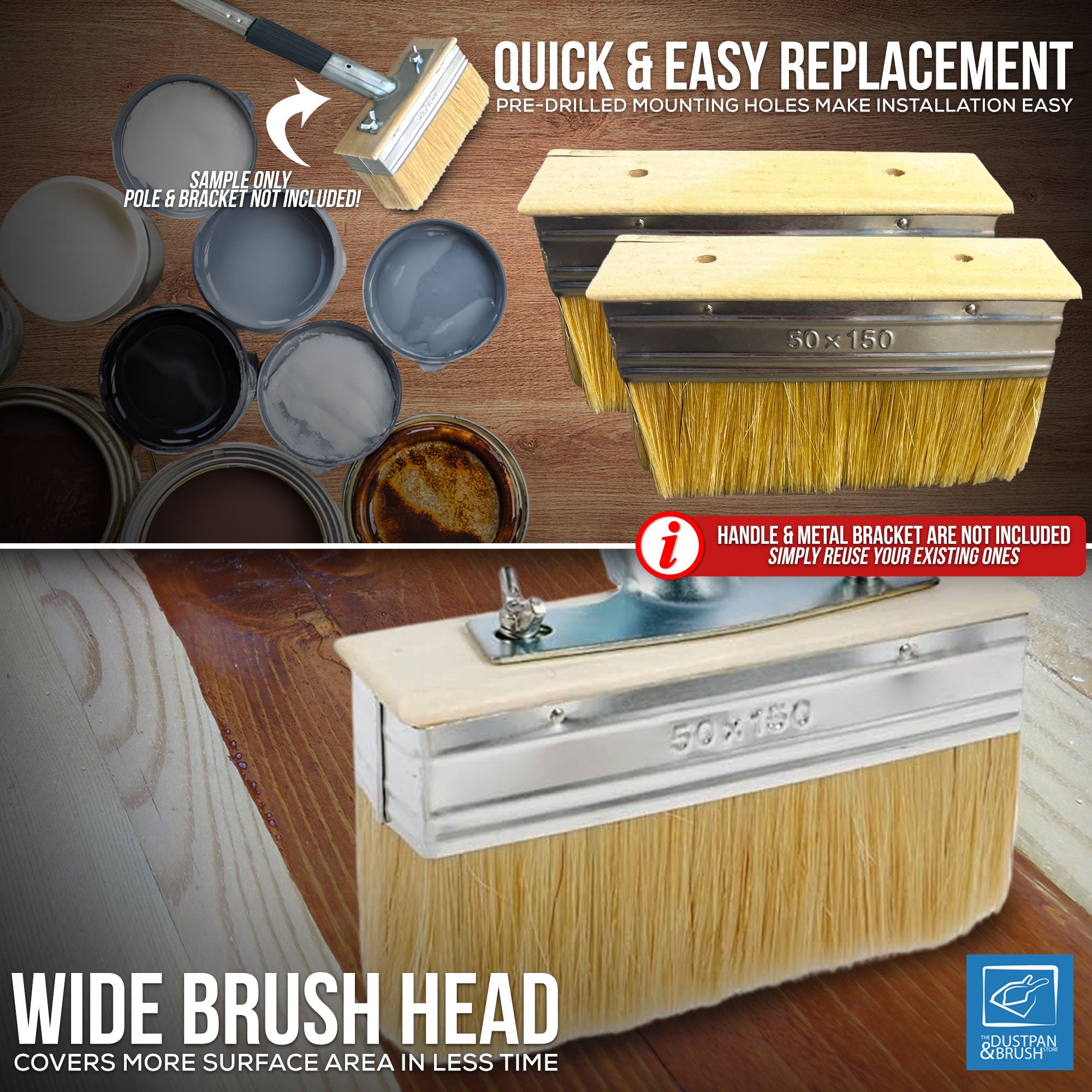 7" Decking Brush Replacement Head for Paint & Stain Kit