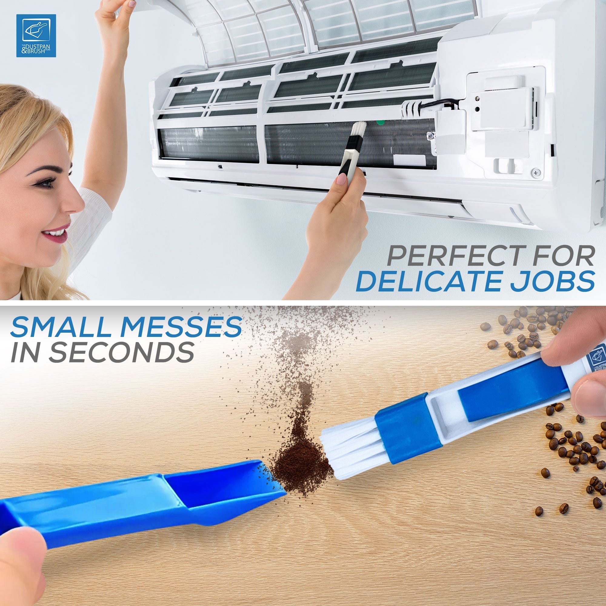 Mini Dustpan and Brush Set 5 Colour Detail Brushes