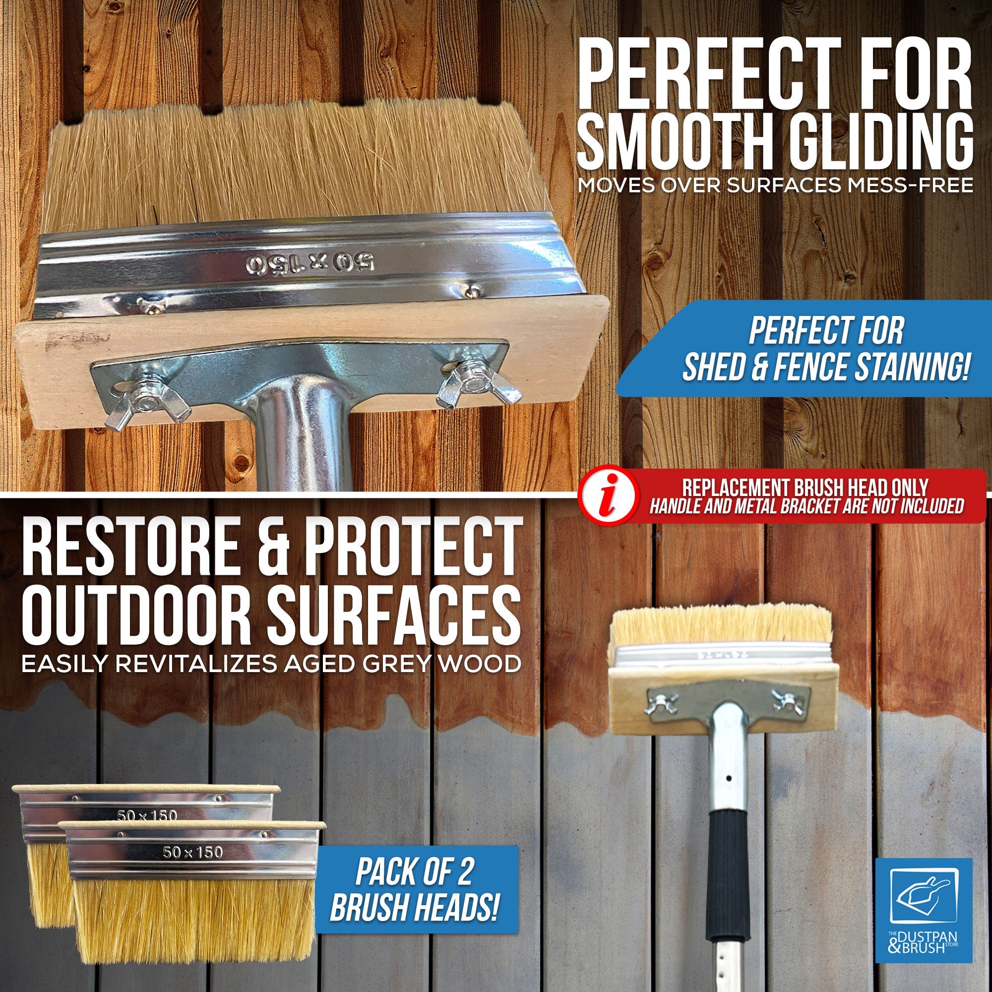 7" Decking Brush Replacement Head for Paint & Stain Kit