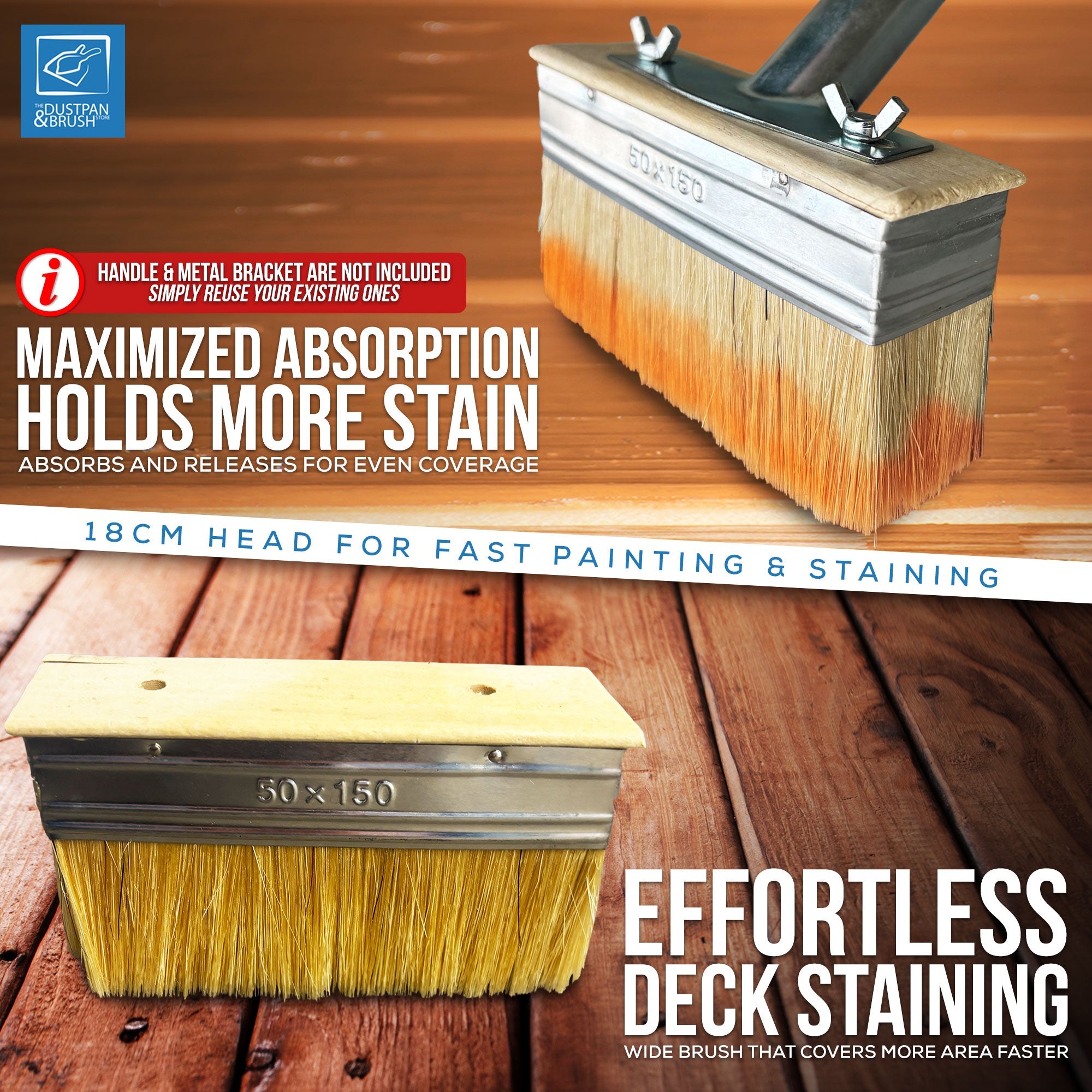 7" Decking Brush Replacement Head for Paint & Stain Kit