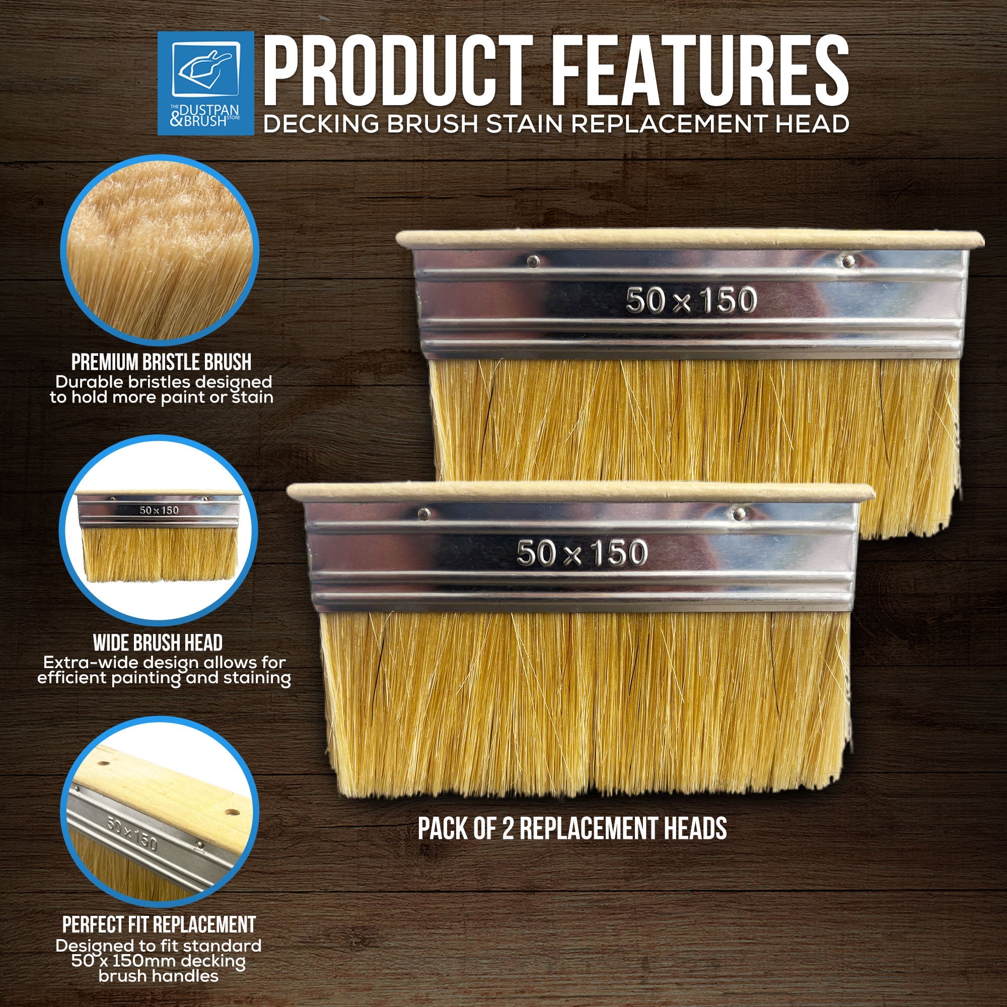 7" Decking Brush Replacement Head for Paint & Stain Kit