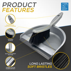 Plastic Dustpan and Soft Hand Brush