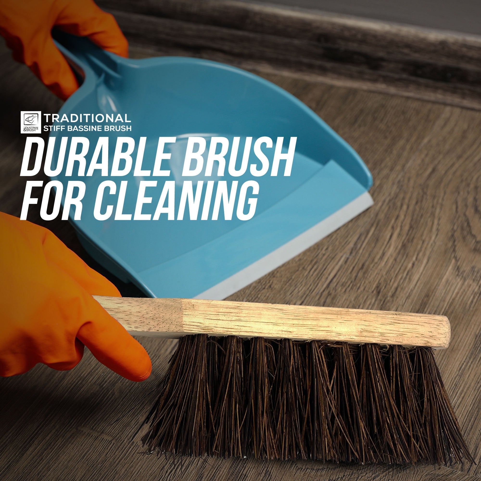 Stiff Bassine Hand Brush | Natural Fibre Wooden Sweeping Brush