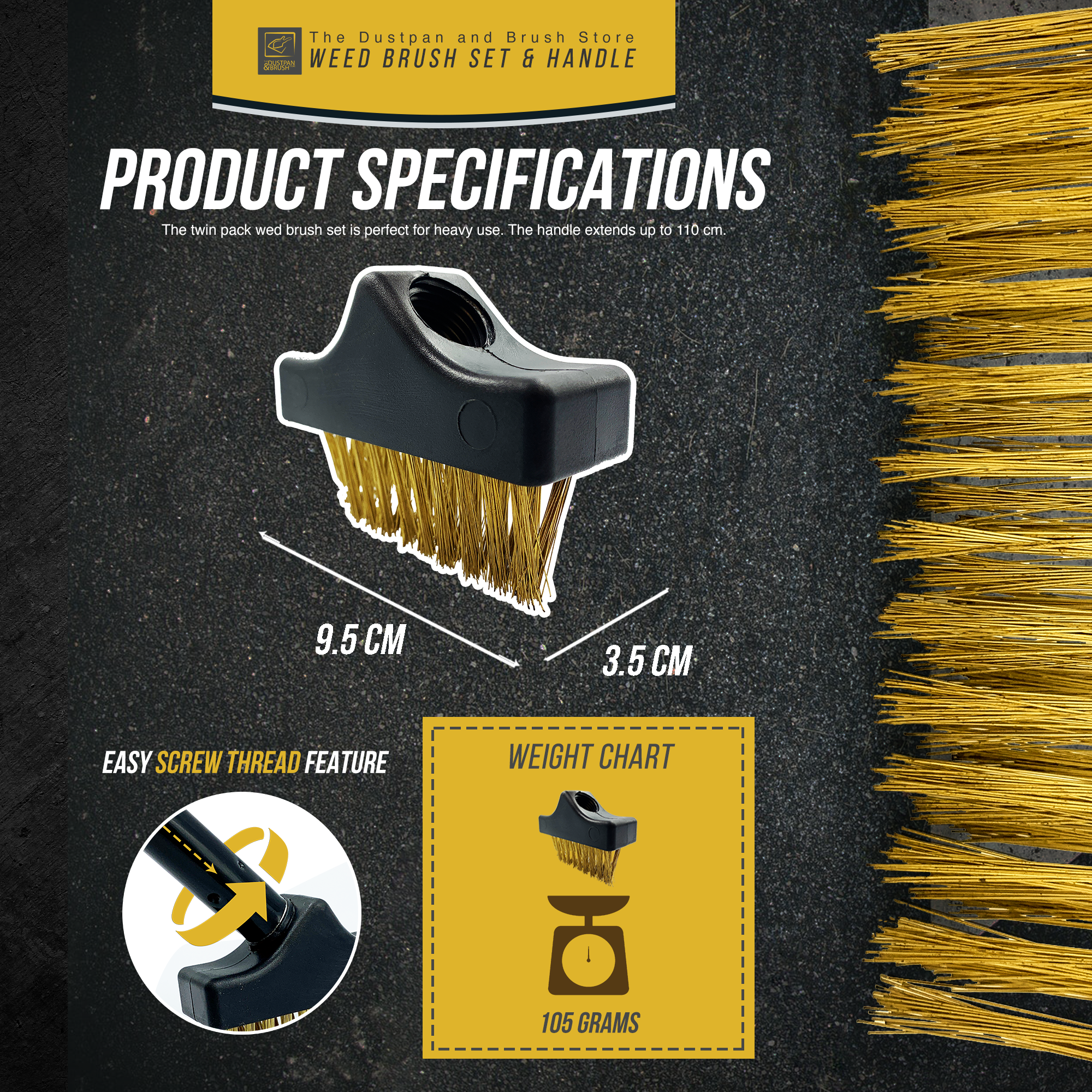 Black Weed Brush Head - American thread