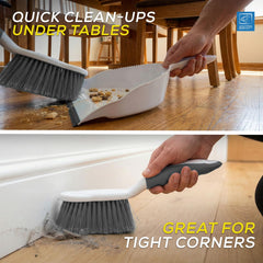 Deluxe Dustpan and Brush Set - Grey