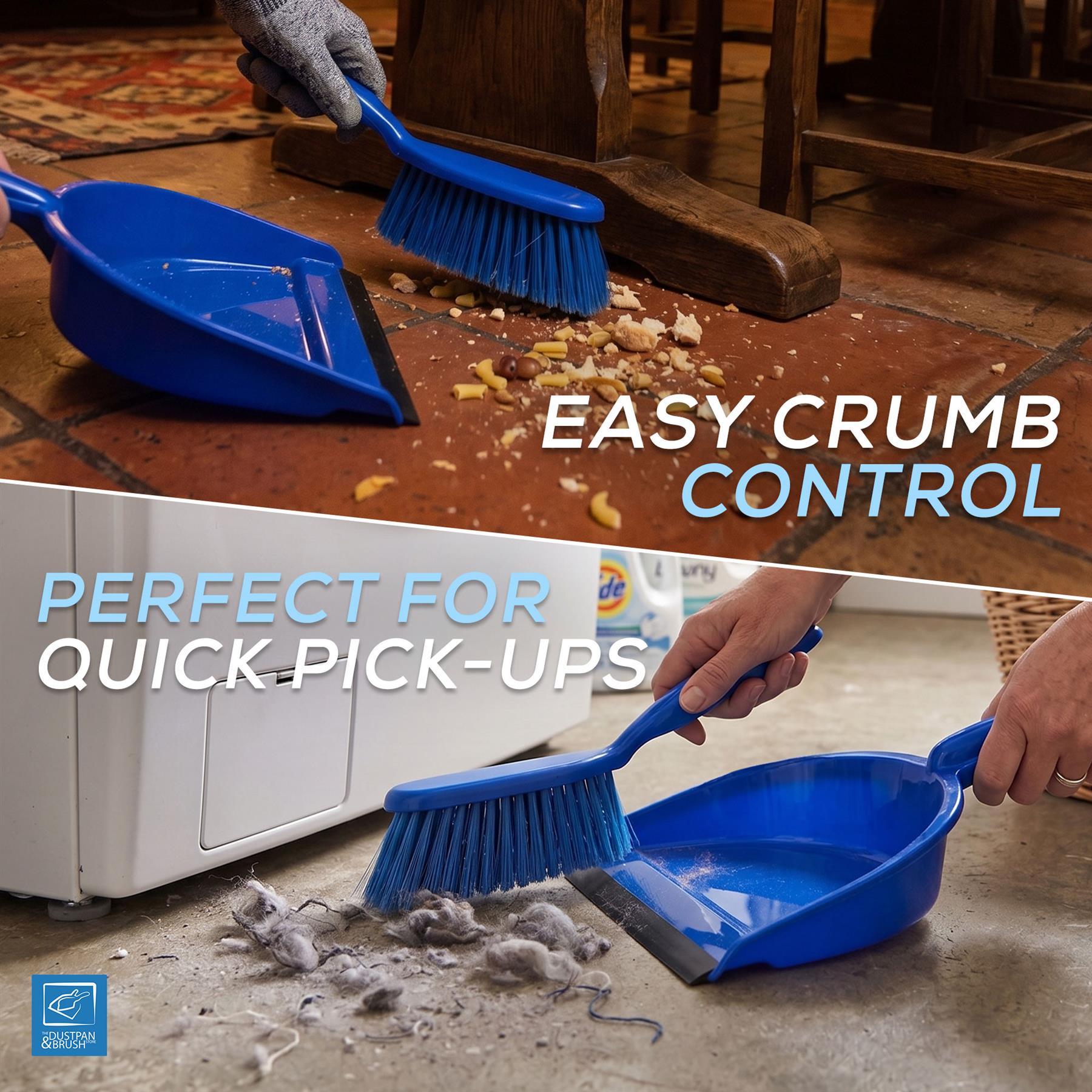 Blue Colour Coded Dustpan and Brush Set