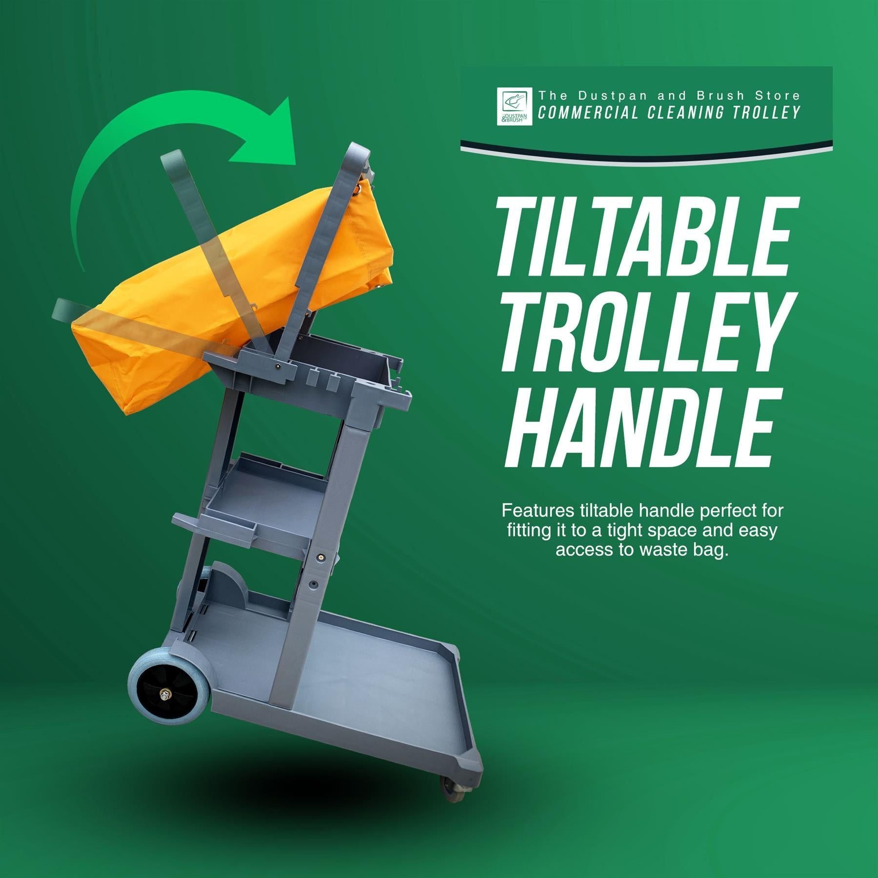 3 Tier Janitor Cleaning Cart Trolley with Waste Bag