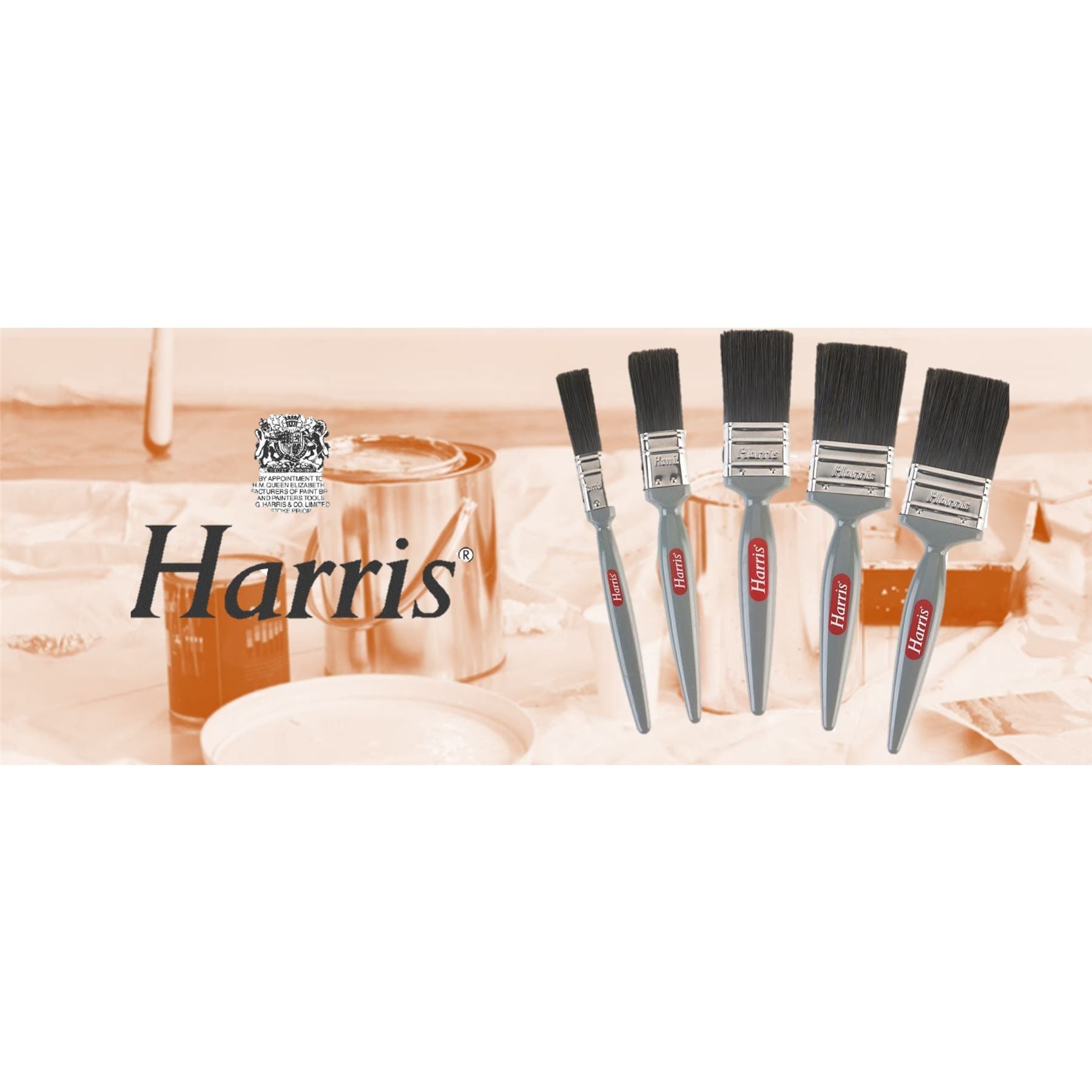 Harris 5 Piece Gloss Paint Brush Set for Oil-Based Paint