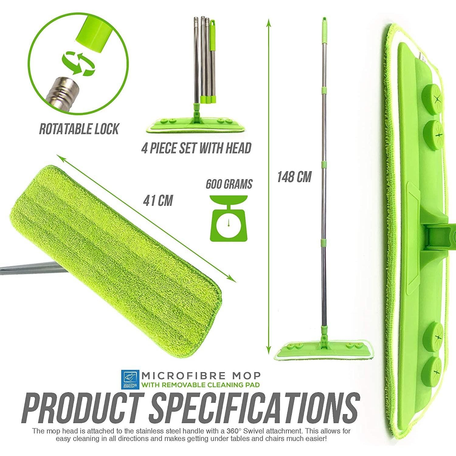 Microfibre Flat Mop for Laminate Wood & Hard Floors