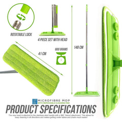 Microfibre Flat Mop for Laminate Wood & Hard Floors