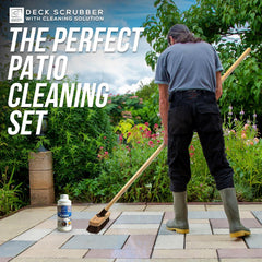 Patio Cleaning Set | Deck Brush & 1L Mould Remover Solution