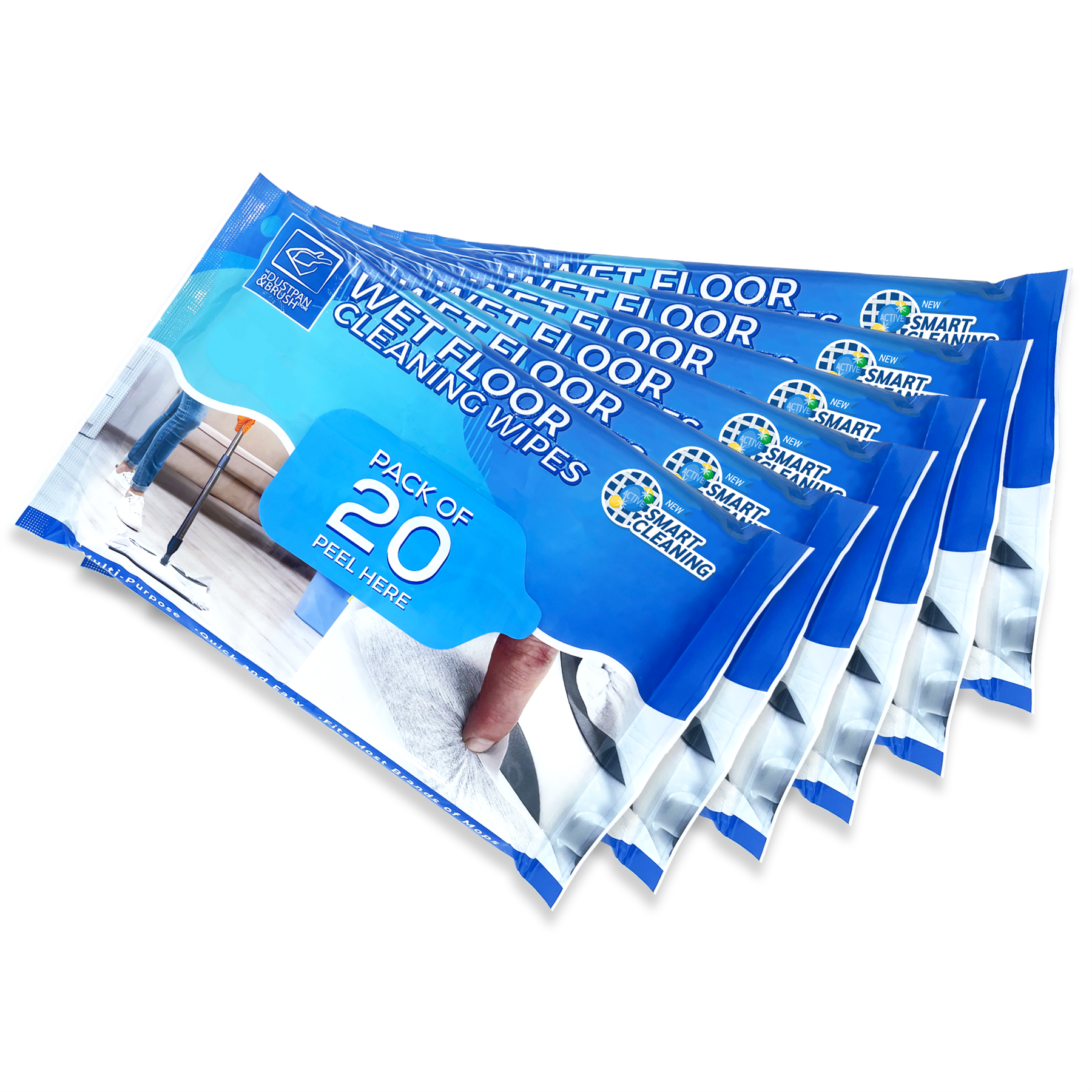 Wet Floor Mop Wipes – 6 Packs of 20 Cleaning Cloths