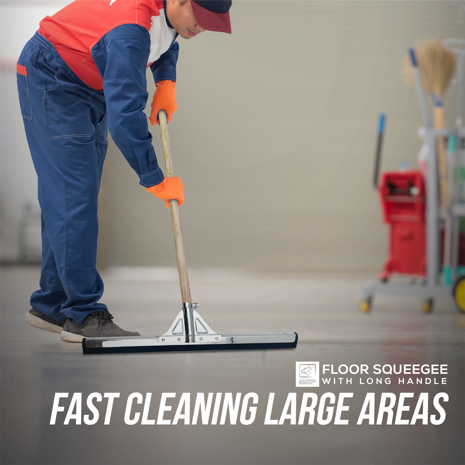 18" Foam Floor Squeegee with Wooden Handle