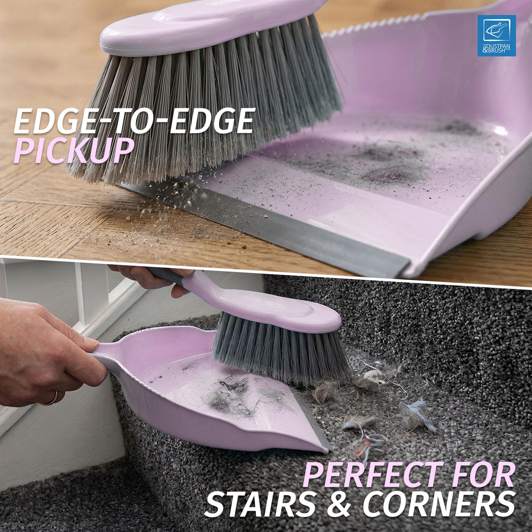 Lilac Dustpan and Brush Set | Compact Household Sweeping Set